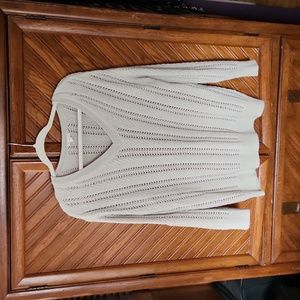 Women's Gap Cable Knit V Neck Taupe Sweater